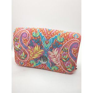 NWT VERA BRADLEY TURNLOCK CROSSBODY FLORAL ORANGE BEAUTIFUL PRINT